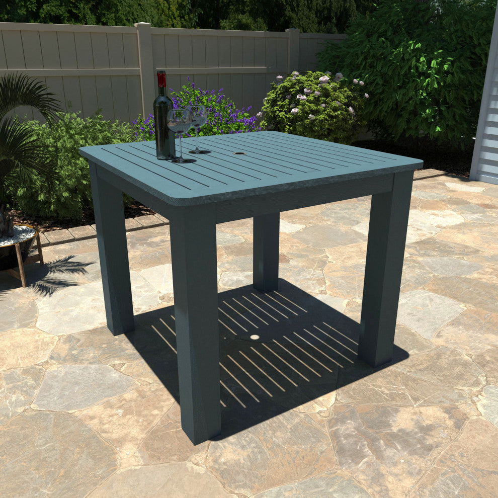 Square 42x42 Counter Dining Table, Weathered Acorn, Nantucket Blue