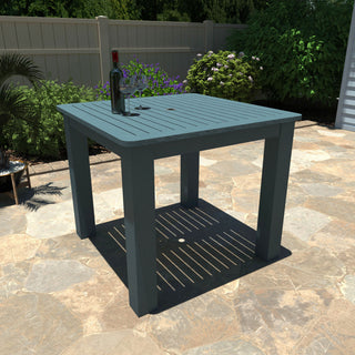 Square 42x42 Counter Dining Table, Weathered Acorn, Nantucket Blue