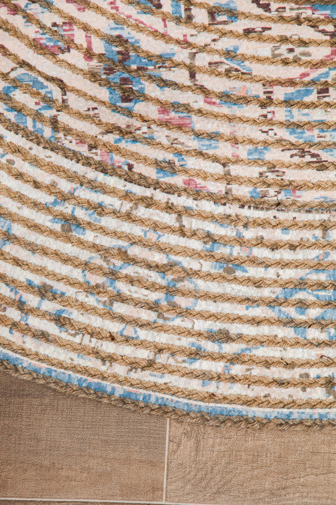 Round Damavand Distressed Area Rug, 4' Round