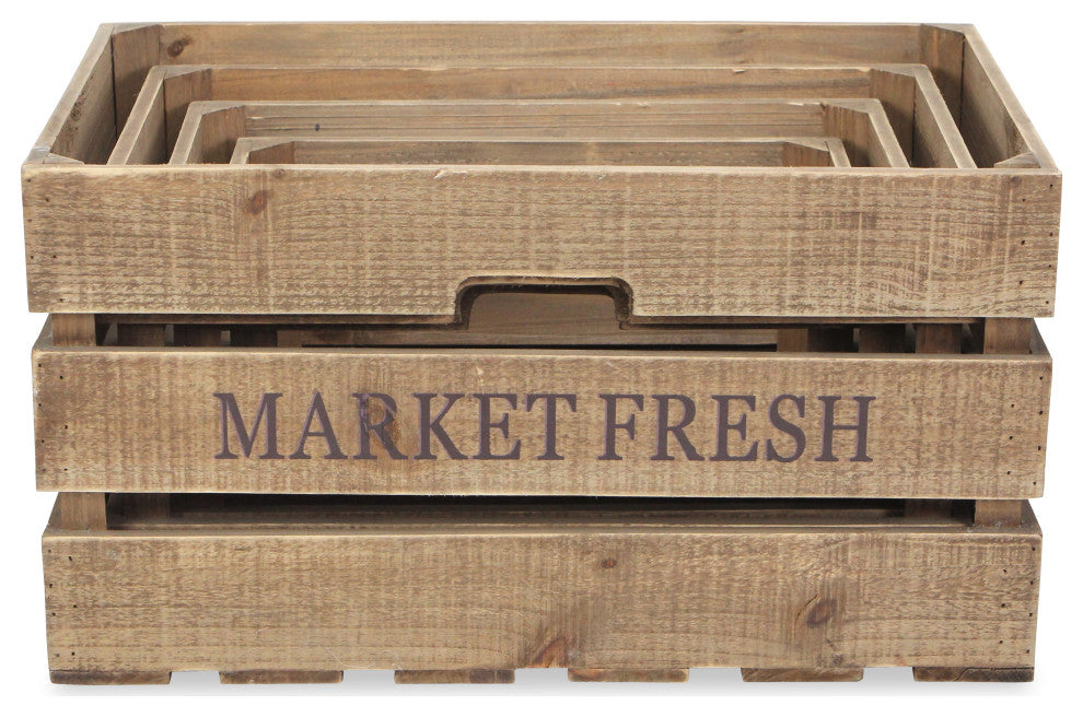 4-Piece "Market Fresh" Crate Set