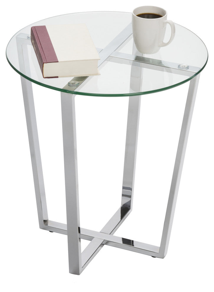 Mango Steam Metro Coffee and End Table, Chrome, End Table