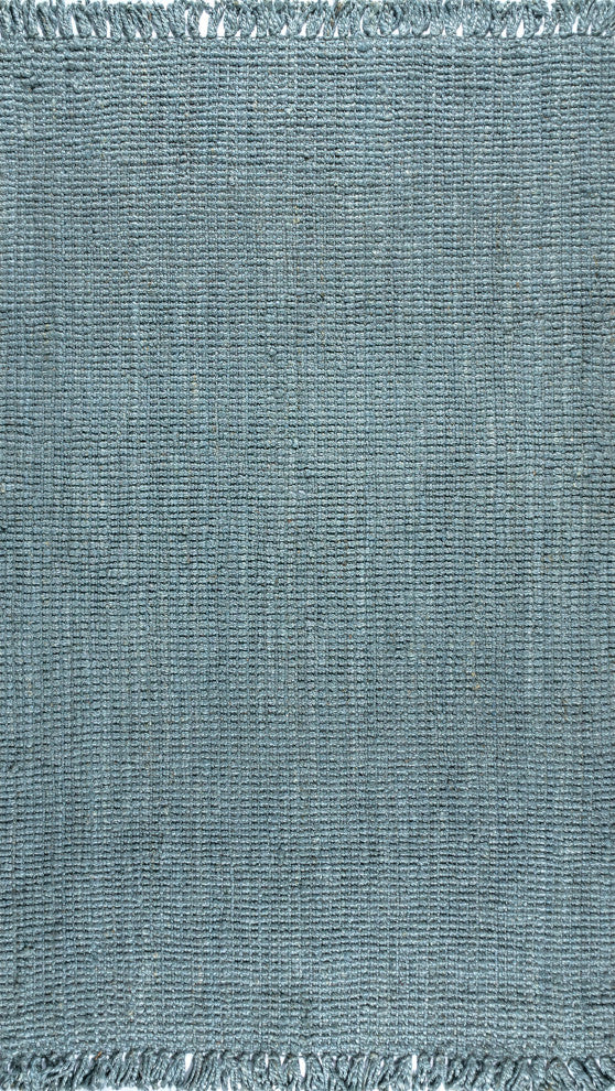 Para Hand Woven Area Rug, Light Blue/Gray, 12 Ft. X 18 Ft.