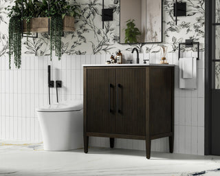 Home Living 30" Single Bathroom Vanity, Chocolate Oak