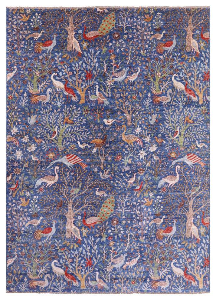 9' 9" X 13' 7" Persian Tree Of Life Design Handmade Wool Rug Q7814