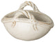 8.5" Two Handle Basket, White Glaze