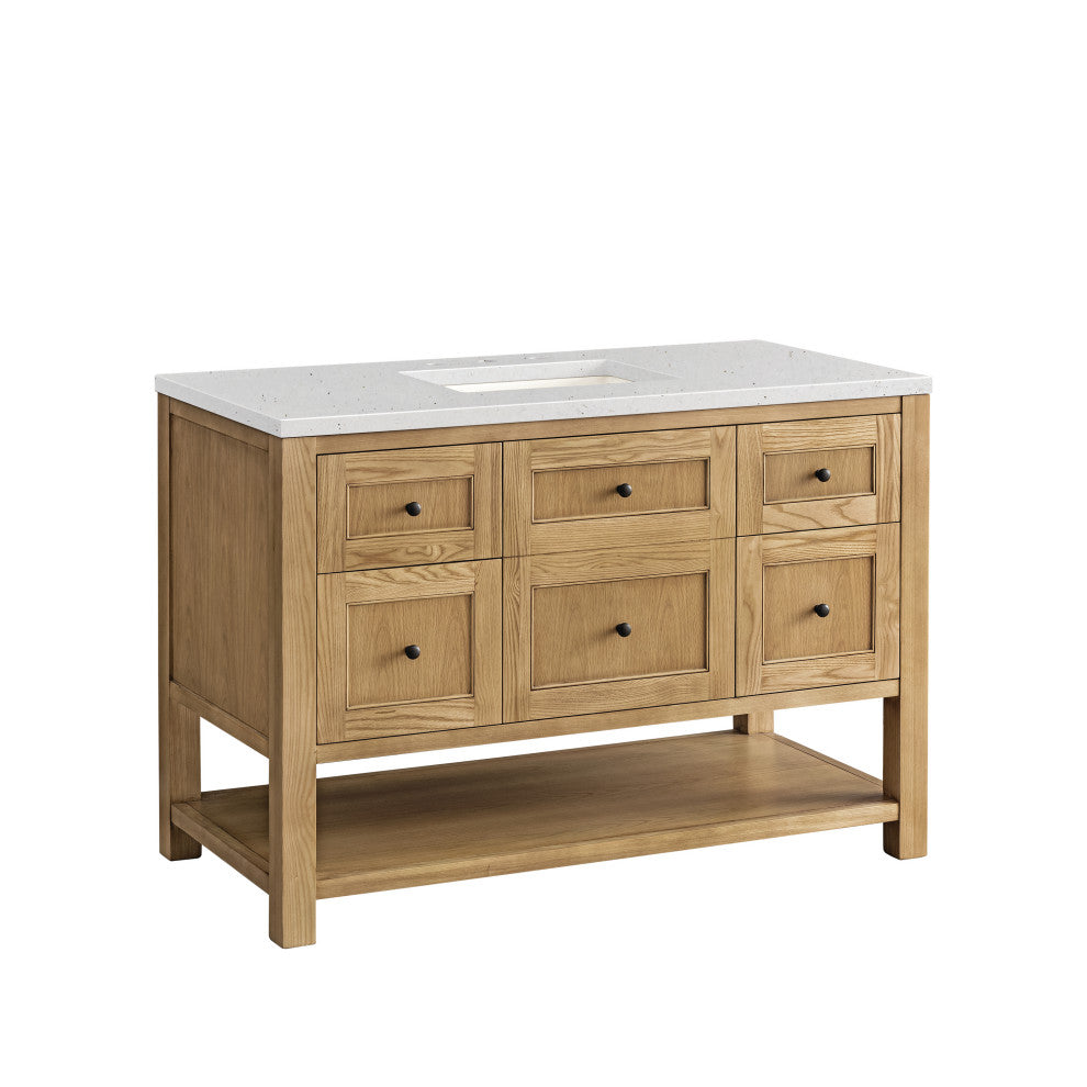 James Martin Breckenridge Bath Vanity, Light Natural Oak, 48", Lime Delight, Three-Hole