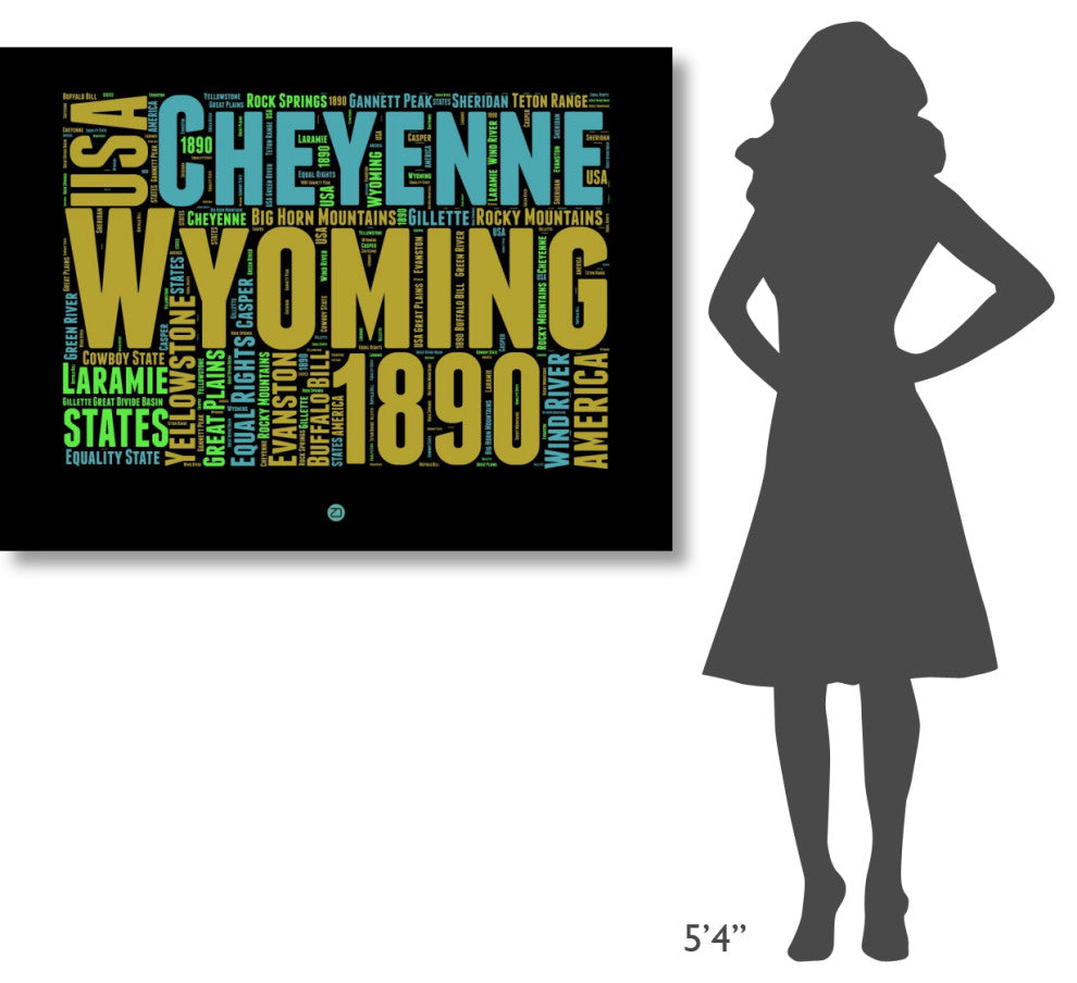 "Wyoming Word Cloud 1" Fine Art Print