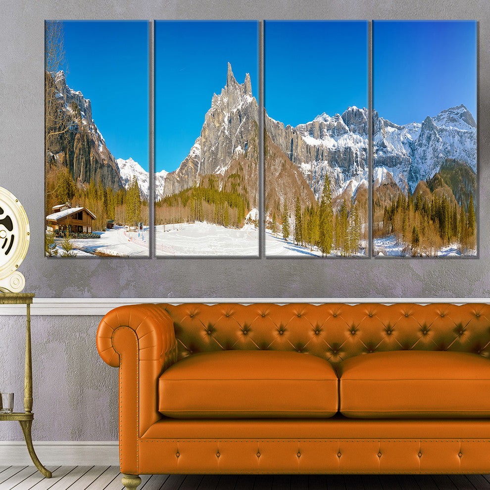 "Sixt Fer a Cheval Panoramic View" Canvas Print, 4 Panels