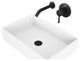 Magnolia 21"L x 14"W MatteStone Vessel Sink and Olus Wall Mount Faucet Set