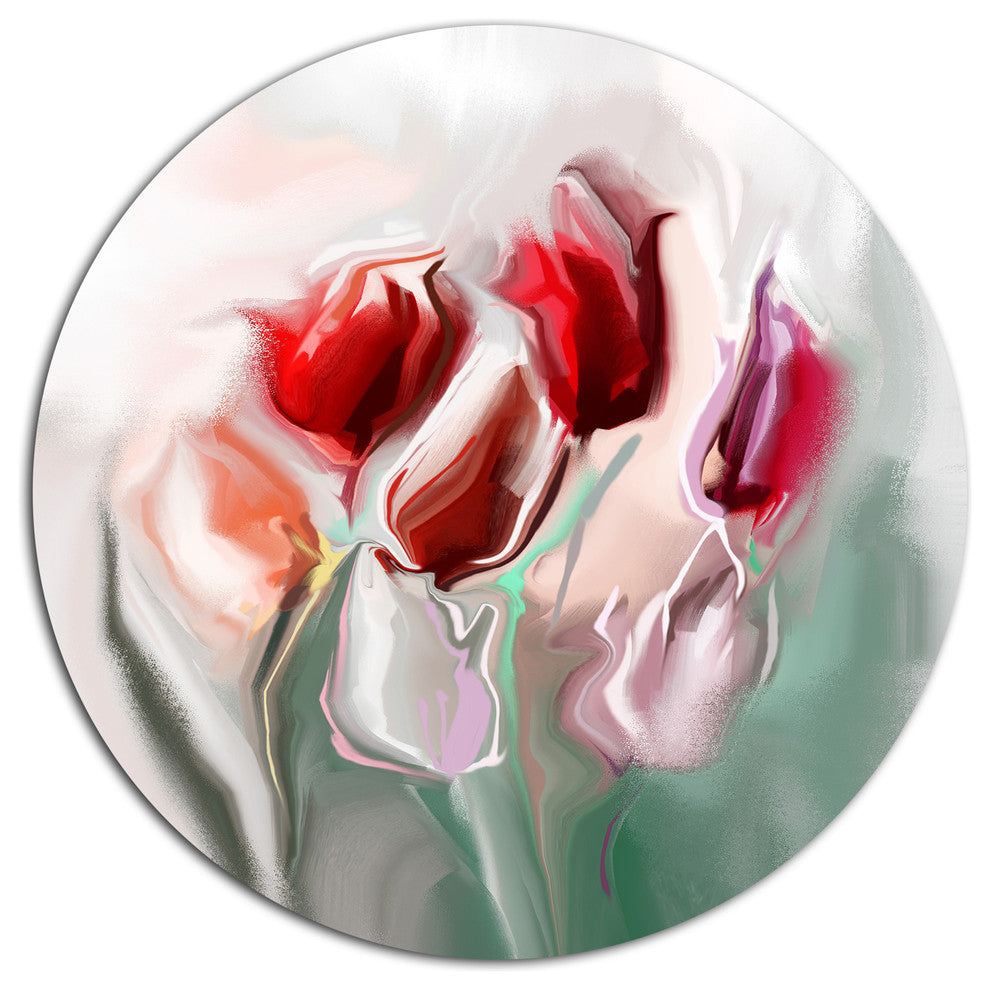 Floral Watercolor Illustration, Animal Round Wall Art, 23"