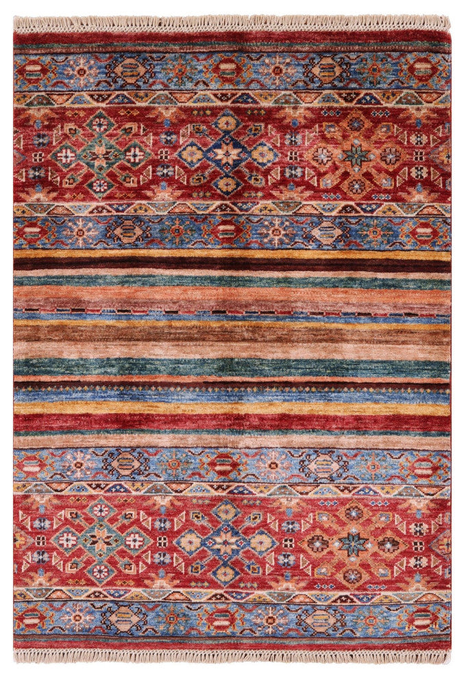 2' 8" X 3' 8" Khorjin Tribal Hand Knotted Wool Rug Q8412