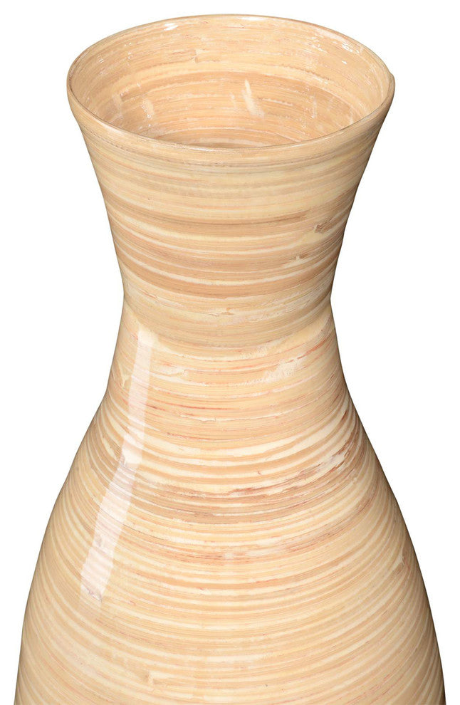 Villacera Handcrafted 20" Tall Natural Bamboo Vase Sustainable Bamboo