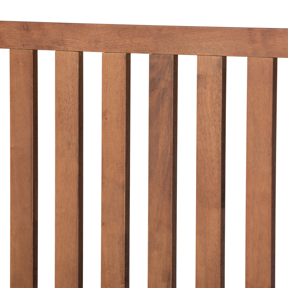 Dionne Modern Farmhouse Walnut Effect Platform Bed, King