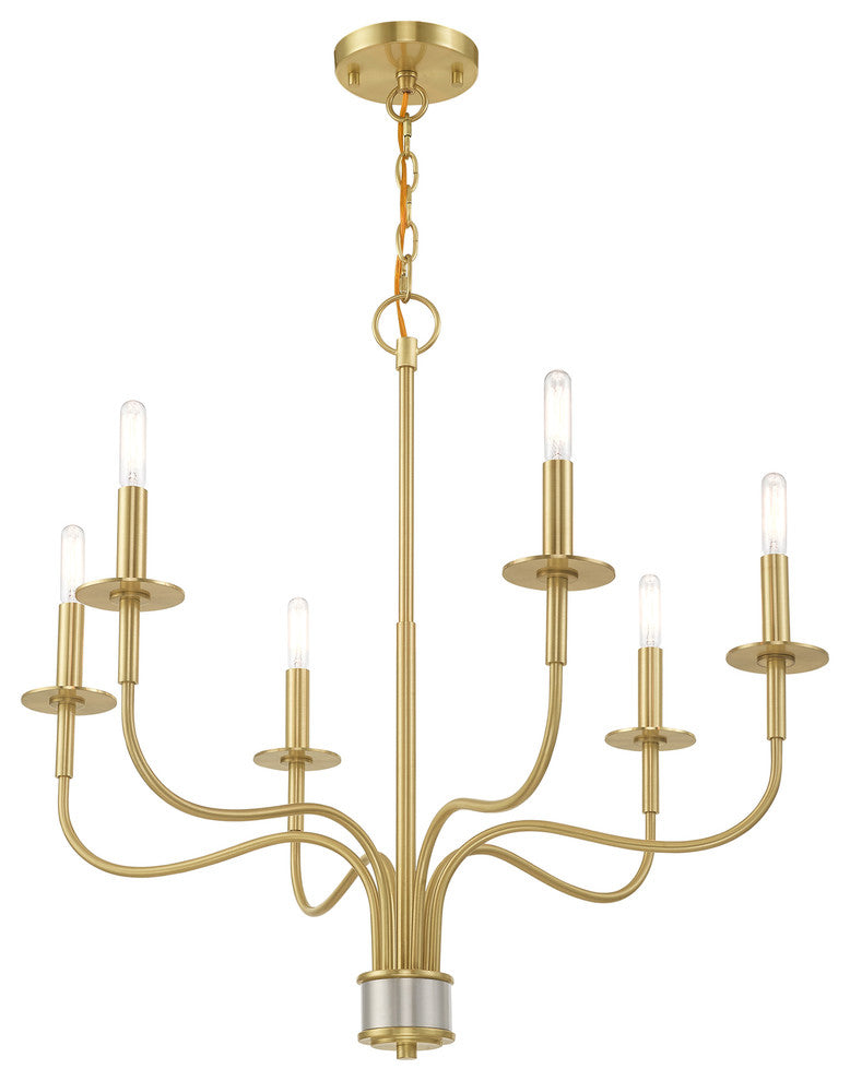 Livex Lighting Satin Brass 6-Light Chandelier
