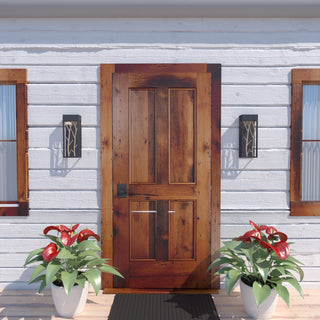 Ocala 6"W LED Outdoor Wall Light Textured Black with Poplar