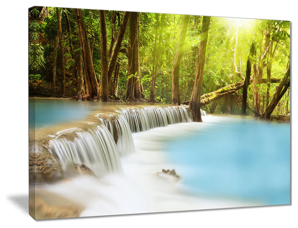 "Waterfall of Huai Mae Kamin" Landscape Canvas Print, 20"x12"