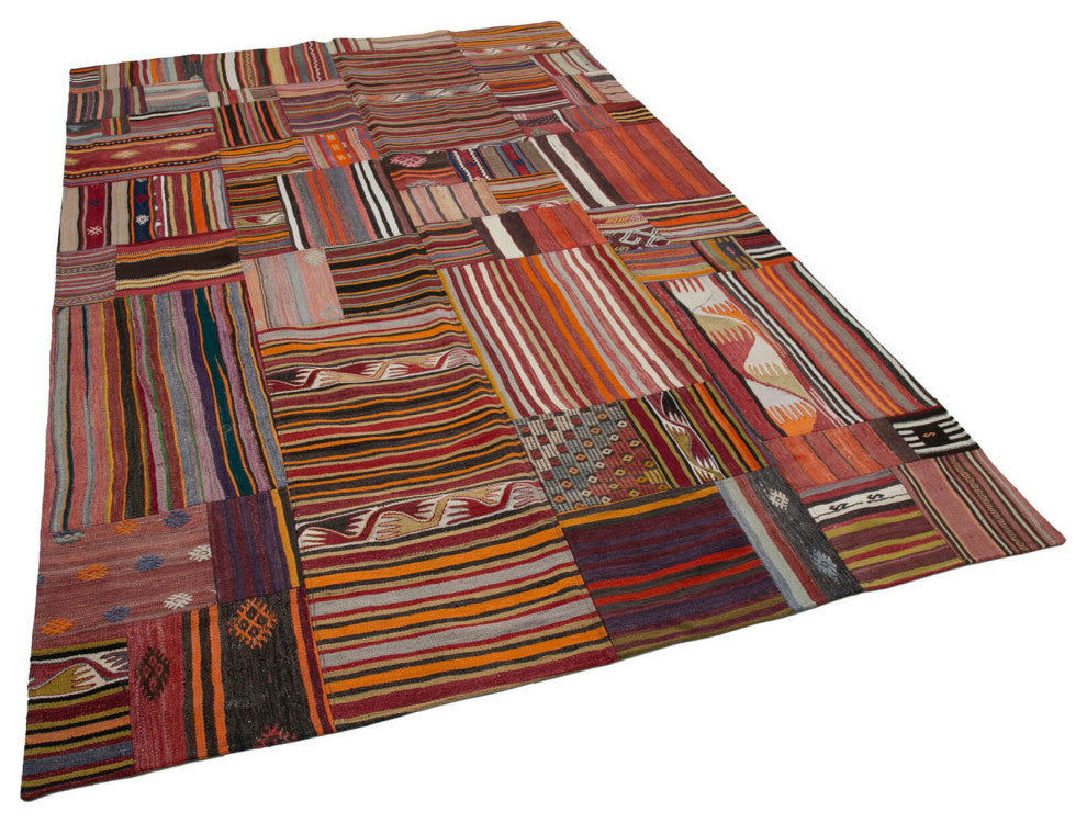 Rug N Carpet - Handmade Oriental 6' 8'' x 9' 11'' Tribal Patchwork Kilim Rug