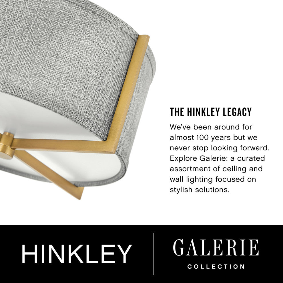 Hinkley Axis Large Semi-Flush Mount, Heritage Brass
