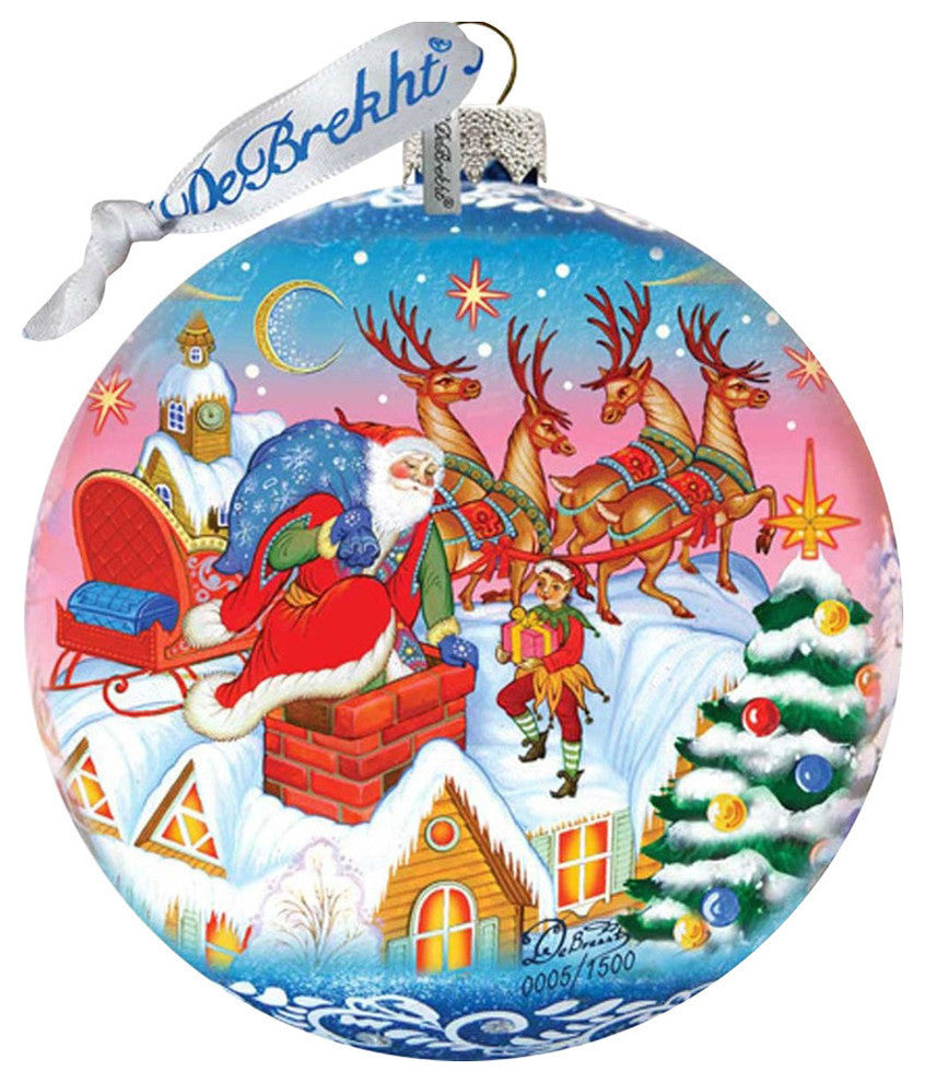 Hand Painted Scenic Glass Ornament Special Delivery Ball, Limited Edition