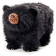 Shadow Shaggy Black Bear Footstool
