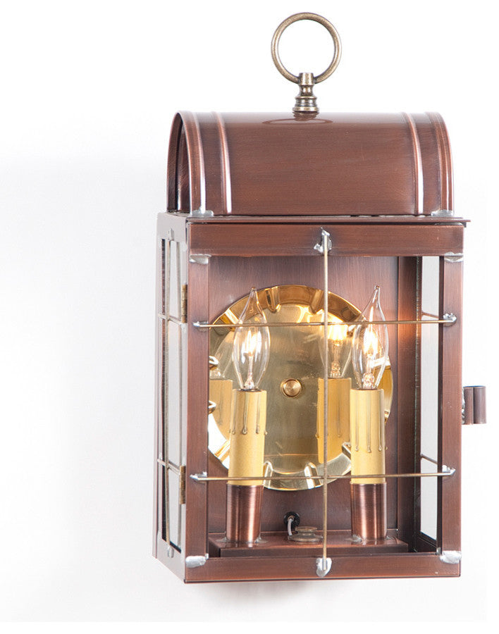 Toll House Wall Lantern, Antiqued Solid Copper
