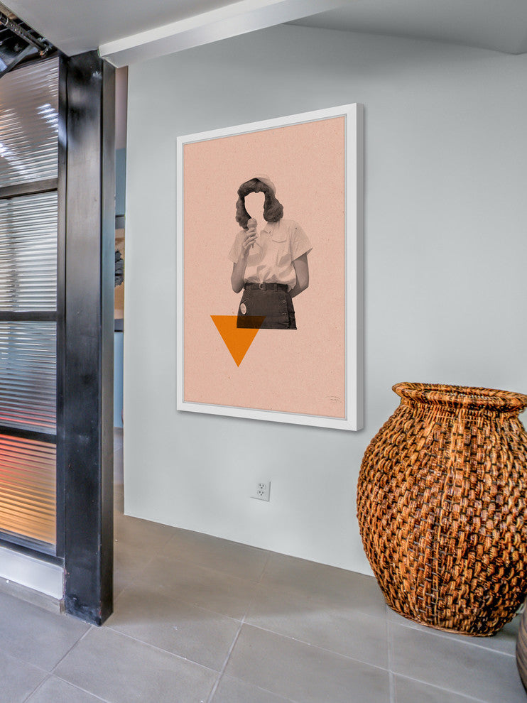 Marmont Hill, "No Face Rosa III" by Bengoa Vazquez Framed Painting Print, 24x36