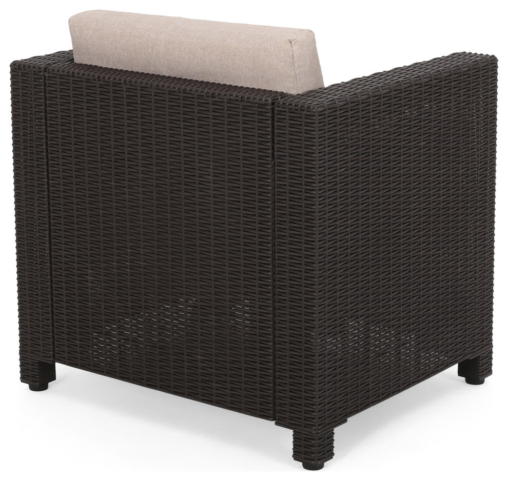 Ethan Outdoor Faux Wicker Club Chairs with Cushions