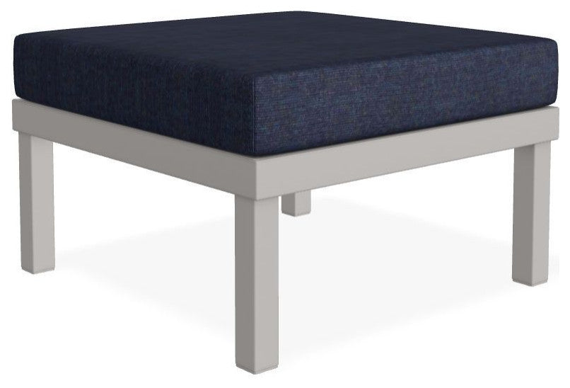 Larssen Cushion Deep Seating Outdoor Ottoman, Indigo/Warm Gray