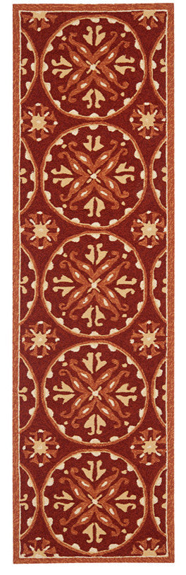 Safavieh Four Seasons Frs218C Damask Outdoor Rug, Red/Orange, 2'4"x4'0"