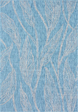 Rug Unique Loom Outdoor Botanical Aqua Blue Rectangular 8' 0 x 11' 4