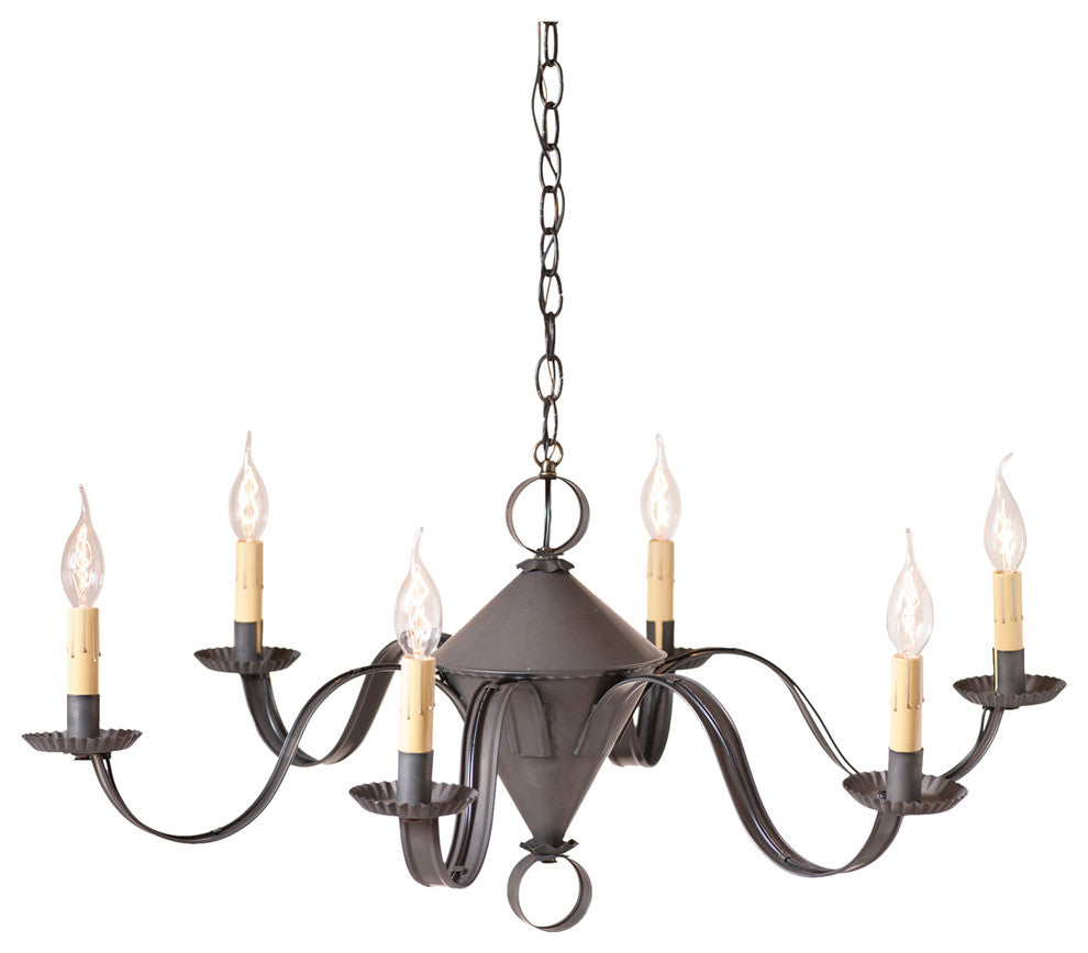 6 Arm "PUBLIC HOUSE" - 2 Cone Candelabra in Blackened Tin