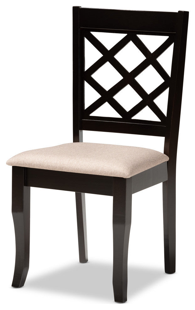 Hastings Sand Upholstered Dark Brown 7-Piece Wood Dining Set