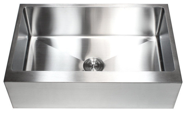 33" Stainless Steel Flat Front Farm Apron Single Bowl Kitchen Sink
