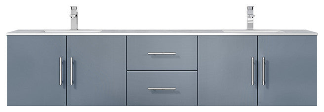 Geneva Transitional Dark Grey 72" Double Vanity