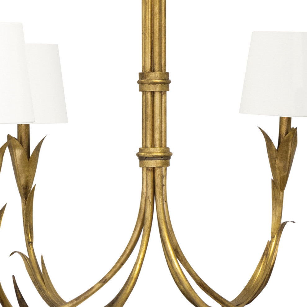 Regina Andrew River Reed Chandelier Small, Antique Gold Leaf, Gold
