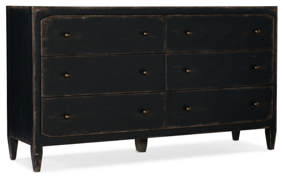 Ciao Bella Six-Drawer Dresser, Black
