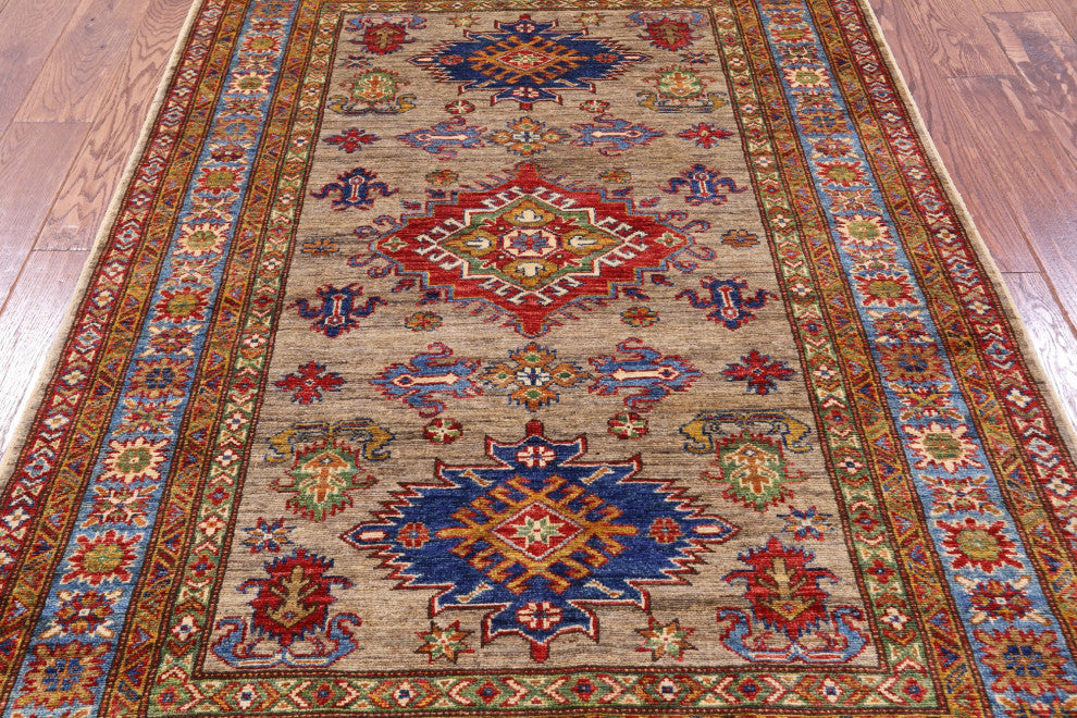 4' 1" X 5' 11" Super Kazak Handmade Wool Rug - Q12946