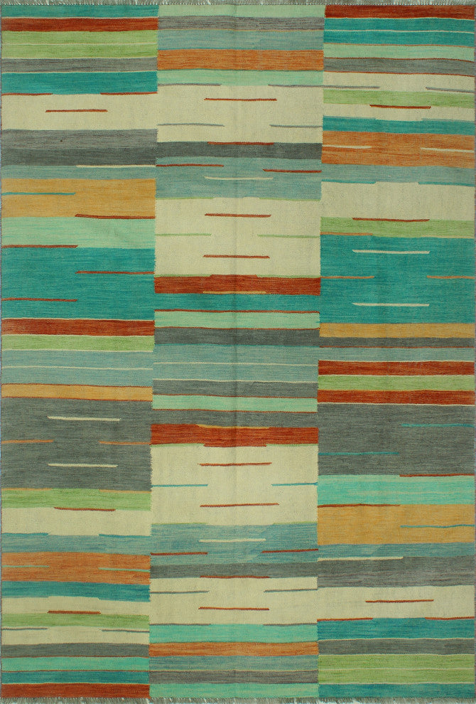 Winchester Kilim Zoe Ivory/Rust Rug, 6'6x9'8