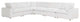 Commix Down Filled Overstuffed 6 Piece Sectional Sofa Set, Pure White