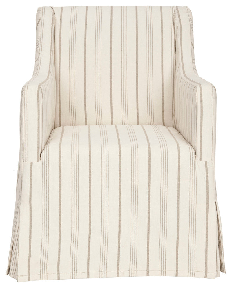 Safavieh Sandra Slipcover Chair, Beige Stripe
