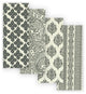 Everyday Casual Prints Assorted Cotton Fabric Kitchen Towels, Set of 4, Gray, 17
