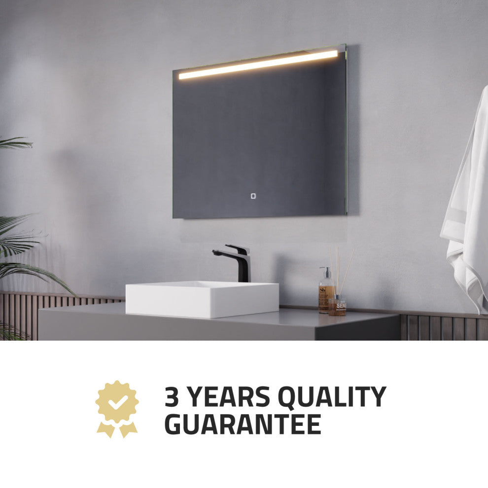 ANZZI 24" x 32" LED Front/ Bottom Lighting Bathroom Mirror With Defogger