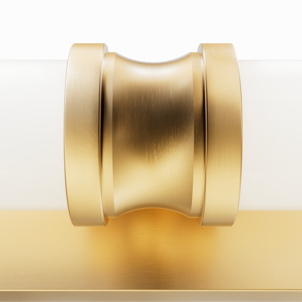 Lenlock Alturas Gold, Cased White Glass 2 Light Vanity Wall Light