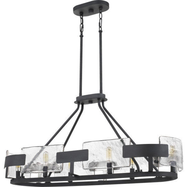Quoizel STM638BA Six Light Island Chandelier, Royal Ebony Finish