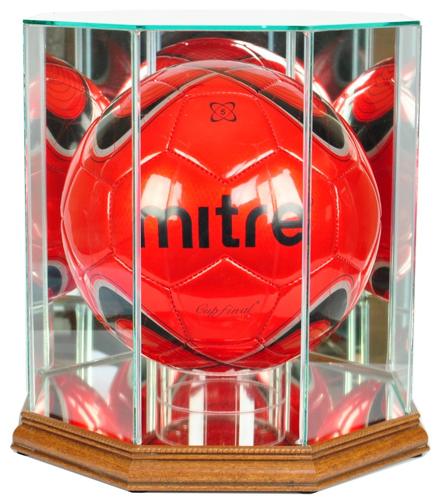 Octagon Volleyball Display Case, Walnut