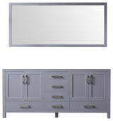 Jacques 72" Dark Gray Double Bathroom Vanity Cabinet, 70" Wall Mirror