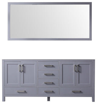 Jacques 72" Dark Gray Double Bathroom Vanity Cabinet, 70" Wall Mirror