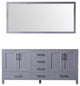 Jacques 72" Dark Gray Double Bathroom Vanity Cabinet, 70" Wall Mirror