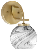 Toltec Cavella Wall Sconce, Brass, 5.75" Onyx Swirl Glass, 3911-NAB-4109
