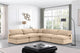 Comfy Upholstered L-Shaped Modular Sectional, Beige, 5-Piece: 4 Armless Chair, 1 Corner Chair, Velvet